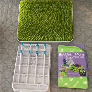 Baby bottle drying racks and mat. Sold as set.